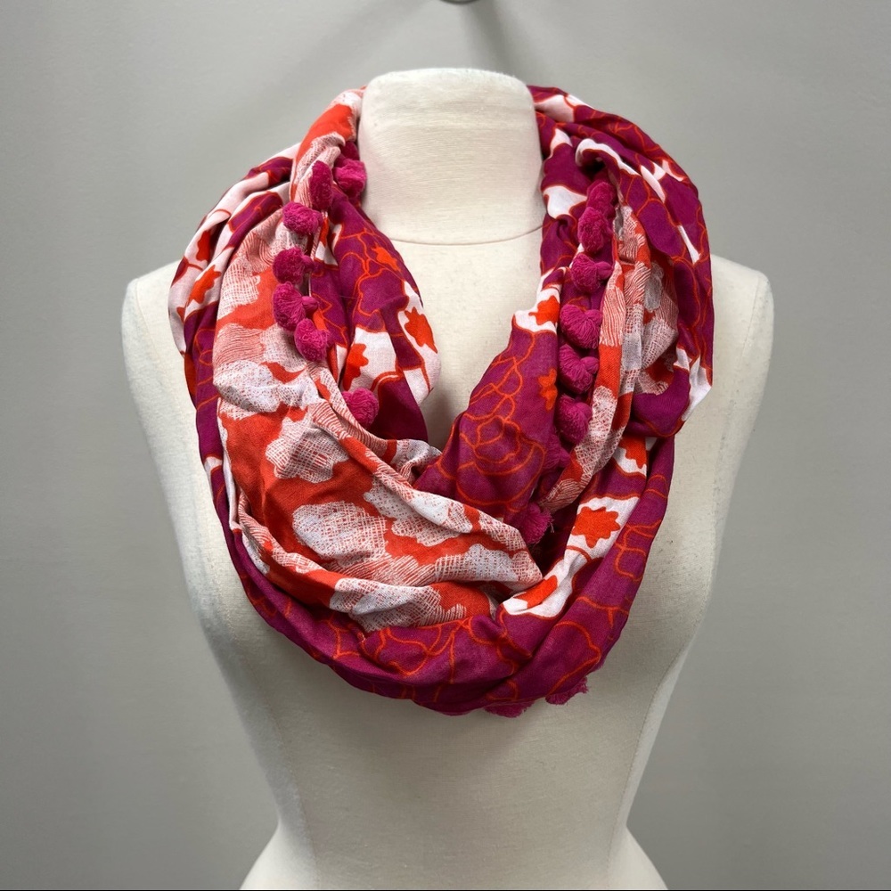 Diane von Furstenberg DVF Circle Scarf in Starred Clouds/Tree Line Pattern